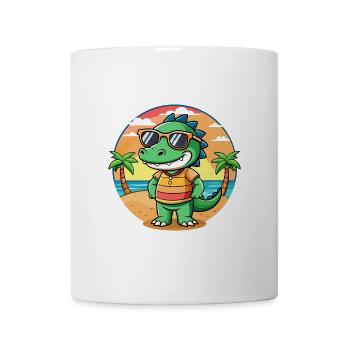 Krokodil Lustige Cartoon Sommer Strand Sonnenbrille - Tasse - Weiß - Vorne