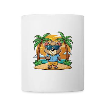 Bär Lustige Cartoon Sommer Strand Sonnenbrille - Tasse - Weiß - Vorne