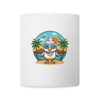 Albatross Funny Cartoon Lunettes de soleil de plage d’été - Mug blanc - blanc - Devant