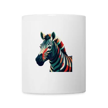 Zebra Cartoon Figur Buntes Haustier Tier - Tasse - Weiß - Vorne