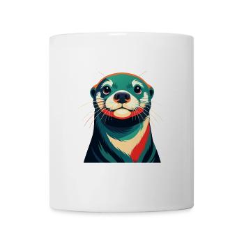 Otter Zeichentrickfigur Buntes Haustier Tier - Tasse - Weiß - Vorne