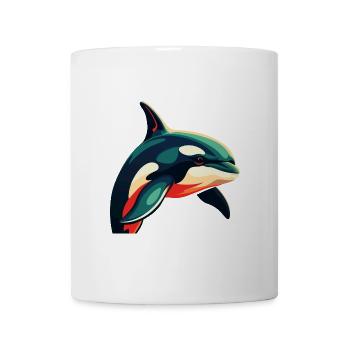 Orca Zeichentrickfigur Buntes Haustier Tier - Tasse - Weiß - Vorne