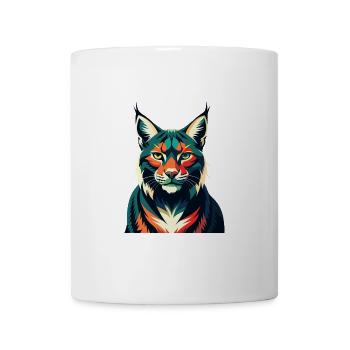 Luchs Zeichentrickfigur Buntes Haustier Tier - Tasse - Weiß - Vorne