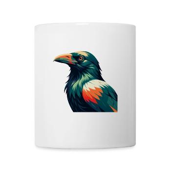 Crow Cartoon Character Colorful Pet Animal - Mug - white - Front