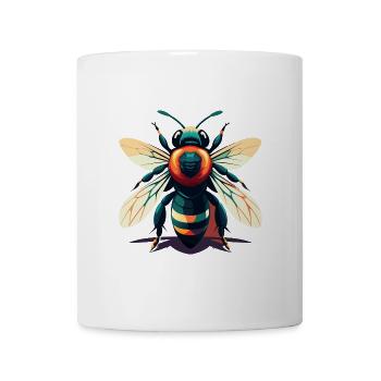 Biene Cartoon Figur Buntes Haustier Tier - Tasse - Weiß - Vorne