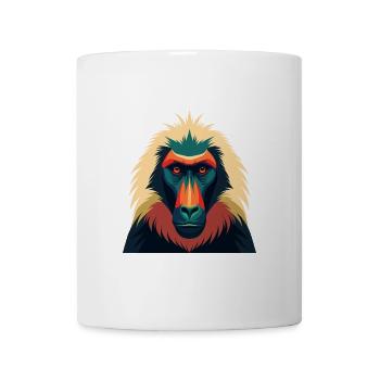 Baboon Cartoon Character Colorful Pet Animal - Mug - white - Front