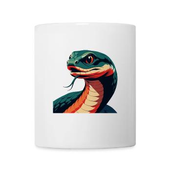 Schlange Cartoon Figur Buntes Haustier Tier - Tasse - Weiß - Vorne
