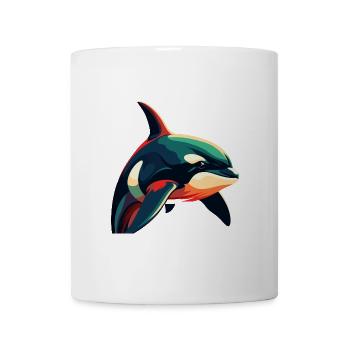 Orca Cartoon-Figur Buntes Haustier - Tasse - Weiß - Vorne