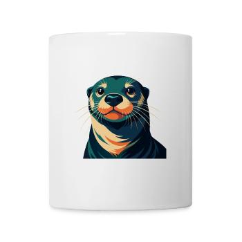 Otter Cartoon Figur Buntes Haustier Tier - Tasse - Weiß - Vorne