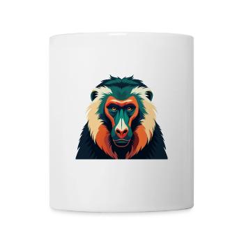 Baboon Cartoon Character Colorful Pet Animal - Mug - white - Front