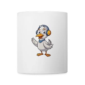 Gans Lustige Zeichentrickfigur Kopfhörer Musik - Tasse - Weiß - Vorne
