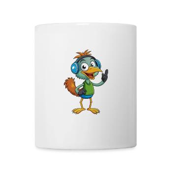Emu Lustige Zeichentrickfigur Kopfhörermusik - Tasse - Weiß - Vorne