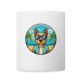 Thai Ridgeback Dog Breed Cartoon Sunglasses Beach - Mug - white - Front