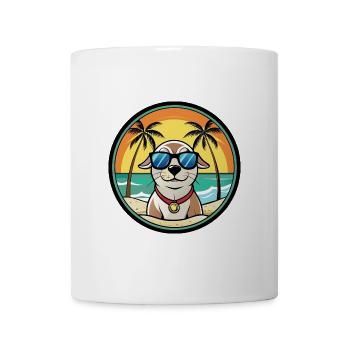 Seskar phoque chien race dessin animé lunettes de soleil plage - Mug blanc - blanc - Devant