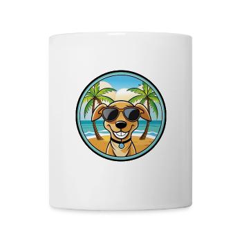 Vanjari Hound Hund Rasse Cartoon Sonnenbrille Strand - Tasse - Weiß - Vorne