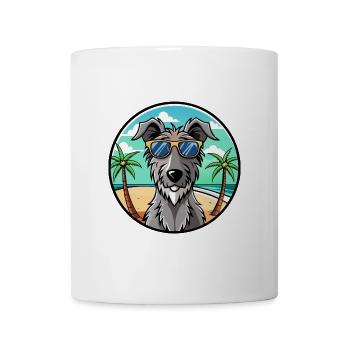 Lunettes de soleil écossaises Deerhound Dog Breed Cartoon - Mug blanc - blanc - Devant