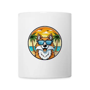 Scotch Collie Hunderasse Cartoon Sonnenbrille Strand - Tasse - Weiß - Vorne