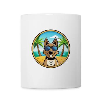 Swiss Laufhund Chien Race Dessin Animé Lunettes de Soleil Plage - Mug blanc - blanc - Devant