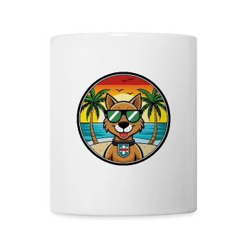 Portuguese Watchdog Breed Cartoon Sunglasses Beach - Mug - white - Front