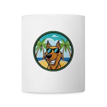 Jugoslawischer Windhund Hunderasse Cartoon Sonnenbrille Strand - Tasse - Weiß - Vorne
