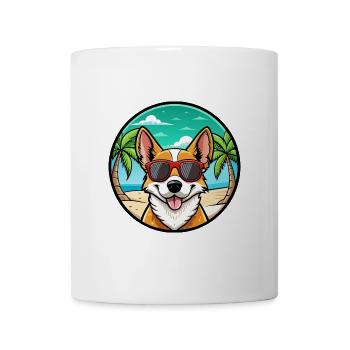 Portugiesische Podengo Hunderasse Cartoon Sonnenbrille - Tasse - Weiß - Vorne