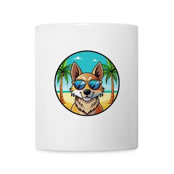 Slovensky Kopov Hunderasse Cartoon Sonnenbrille Strand - Tasse - Weiß - Vorne