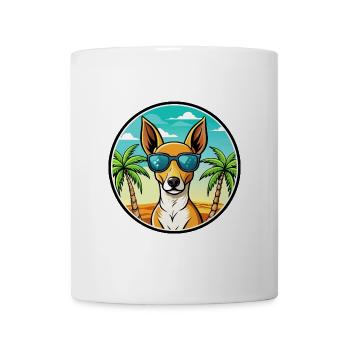 Podenco Canario Hunderasse Cartoon Sonnenbrille Strand - Tasse - Weiß - Vorne
