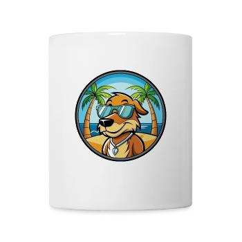 Poitevin Hound Hund Rasse Cartoon Sonnenbrille Strand - Tasse - Weiß - Vorne