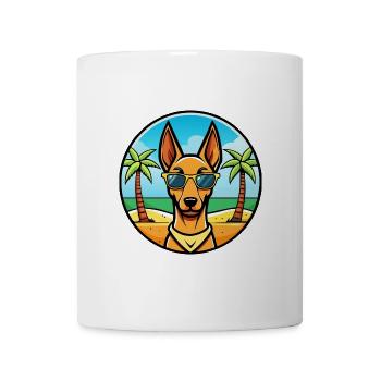 Pharaoh Hound Dog Breed Cartoon Sunglasses Beach - Mug - white - Front