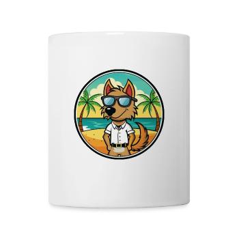 Polnische Jagdhunderasse Cartoon Sonnenbrille Strand - Tasse - Weiß - Vorne