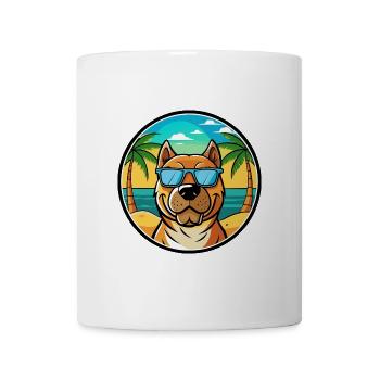 Perro De Presa Canario Hunderasse Cartoon Strand - Tasse - Weiß - Vorne