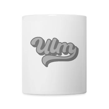 Ulm Schriftzug Logo Grau Vintage - Tasse - Weiß - Vorne