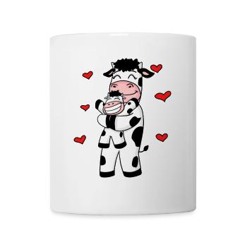 Kuh Familie Bauernhof Kühe Herz Geschenk - Tasse - Weiß - Vorne