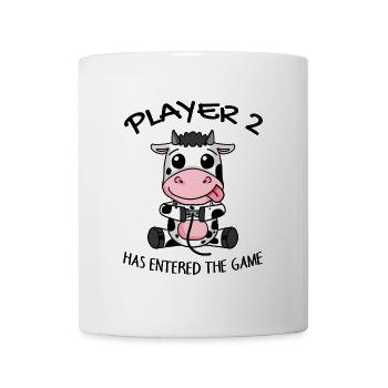 Zweite Kind Spieler 2 Baby Kuh Schwanger Geschenk - Tasse - Weiß - Vorne