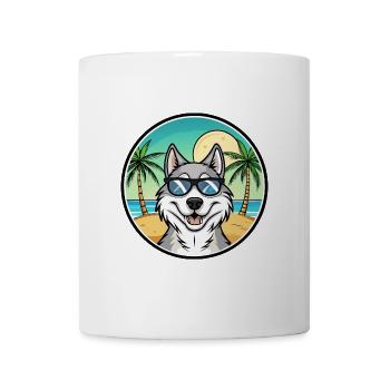 Nördliche Inuit Hunderasse Cartoon Sonnenbrille Strand - Tasse - Weiß - Vorne