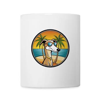 Alter kroatischer Windhund Hunderasse Cartoon Strand - Tasse - Weiß - Vorne