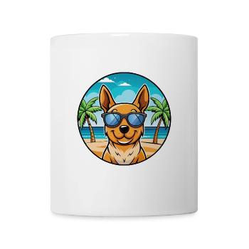 Lancashire Heeler Chien Race Dessin Animé Lunettes De Soleil Plage - Mug blanc - blanc - Devant