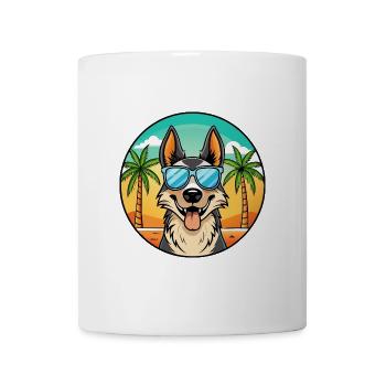 Nordamerikanischer Schäferhund Rasse Cartoon Beach - Tasse - Weiß - Vorne