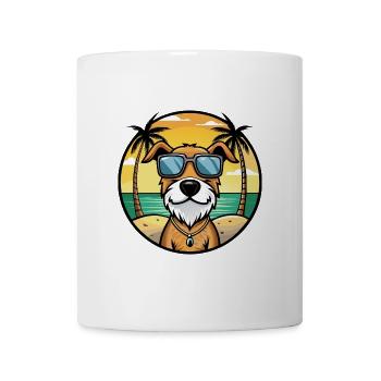 Istrischer Drahthaarhund Hunderasse Cartoon Beach - Tasse - Weiß - Vorne