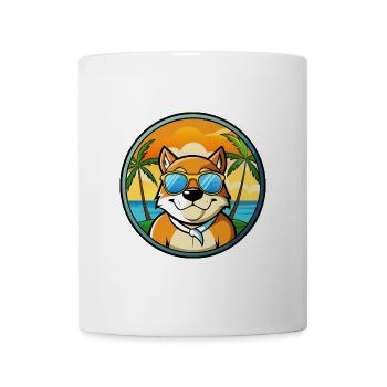 Moskau Watchdog Rasse Cartoon Sonnenbrille Strand - Tasse - Weiß - Vorne