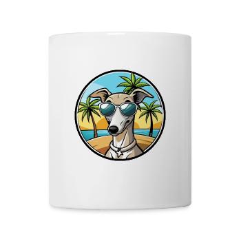 Italienischer Windhund Hunderasse Cartoon Sonnenbrille Strand - Tasse - Weiß - Vorne