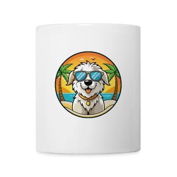 Maremma Sheepdog Breed Cartoon Sunglasses Beach - Mug - white - Front