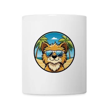 Lowchen Little Lion Dog Breed Cartoon Sunglasses - Mug - white - Front
