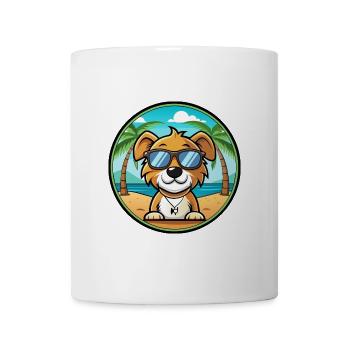 Kyi Leo Hunderasse Cartoon Sonnenbrille Strand - Tasse - Weiß - Vorne