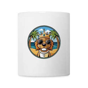 King Charles Dog Breed Cartoon Sunglasses Beach - Mug - white - Front