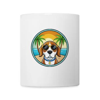 Kerry Beagle Hunderasse Cartoon Sonnenbrille Strand - Tasse - Weiß - Vorne