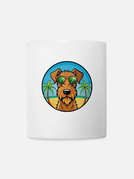 Irish Terrier Chien Race Dessin Animé Lunettes De Soleil Plage - Mug blanc - blanc