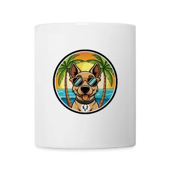 Deutscher Jagdterrier Hunderasse Cartoon Beach - Tasse - Weiß - Vorne