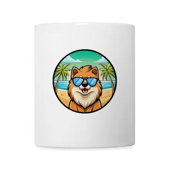 Eurasier Dog Breed Cartoon Sunglasses Beach - Mug - white - Front