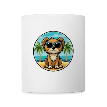 Englische Spielzeug Spaniel Hund Rasse Cartoon Sonnenbrille - Tasse - Weiß - Vorne